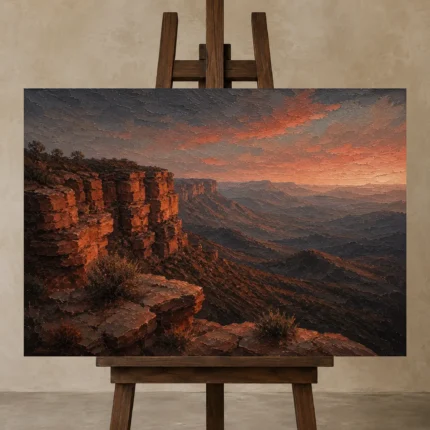 Premium Wall Art Yatay Html Edition – BEDROOMNW02139 displayed on a studio easel