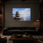 Premium Wall Art Yatay Html Edition – BEDROOMNW02146 shown in a warm modern interior