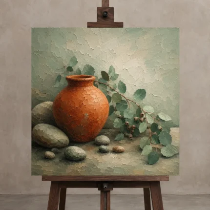 Premium Wall Art Kare Html Edition – BEDROOMNW02149 displayed on a studio easel