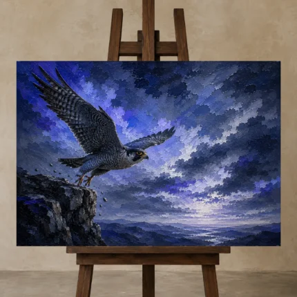 Premium Wall Art Yatay Html Edition – BEDROOMNW02152 displayed on a studio easel