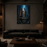 Premium Wall Art Dikey Html Edition – BEDROOMNW02154 shown in a warm modern interior