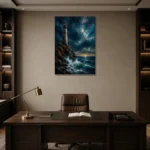 Premium Wall Art Dikey Html Edition – BEDROOMNW02156 displayed in a contemporary gallery-inspired room