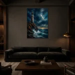 Premium Wall Art Dikey Html Edition – BEDROOMNW02156 shown in a warm modern interior