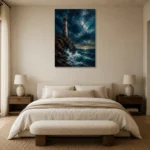 Premium Wall Art Dikey Html Edition – BEDROOMNW02156 showcased in an elegant minimalist interior
