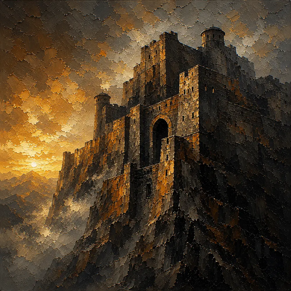 Bronze Citadel Wall Art For Male Bedroom Espresso Gallery Art Print