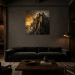 Premium Wall Art Kare Html Edition – BEDROOMNW02157 shown in a warm modern interior