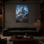 Premium Wall Art Dikey Html Edition – BEDROOMNW02163 shown in a warm modern interior
