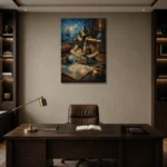 Premium Wall Art Dikey Html Edition – BEDROOMNW02164 displayed in a contemporary gallery-inspired room