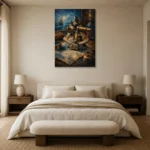 Premium Wall Art Dikey Html Edition – BEDROOMNW02164 showcased in an elegant minimalist interior