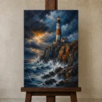 Premium Wall Art Dikey Html Edition – BEDROOMNW02165 displayed on a studio easel