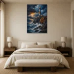 Premium Wall Art Dikey Html Edition – BEDROOMNW02165 showcased in an elegant minimalist interior