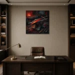 Premium Wall Art Kare Html Edition – BEDROOMNW02166 displayed in a contemporary gallery-inspired room