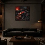 Premium Wall Art Kare Html Edition – BEDROOMNW02166 shown in a warm modern interior
