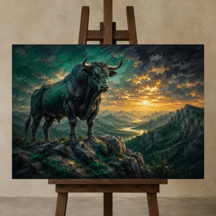 Premium Wall Art Yatay Html Edition – BEDROOMNW02169 displayed on a studio easel