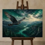 Premium Wall Art Yatay Html Edition – BEDROOMNW02171 displayed on a studio easel