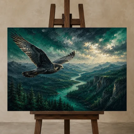 Premium Wall Art Yatay Html Edition – BEDROOMNW02171 displayed on a studio easel
