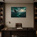 Premium Wall Art Yatay Html Edition – BEDROOMNW02171 displayed in a contemporary gallery-inspired room