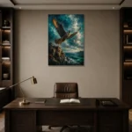 Premium Wall Art Dikey Html Edition – BEDROOMNW02173 displayed in a contemporary gallery-inspired room