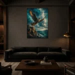 Premium Wall Art Dikey Html Edition – BEDROOMNW02173 shown in a warm modern interior
