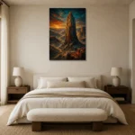 Premium Wall Art Dikey Html Edition – BEDROOMNW02174 showcased in an elegant minimalist interior
