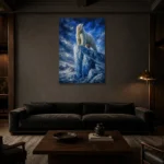 Premium Wall Art Dikey Html Edition – BEDROOMNW02175 shown in a warm modern interior