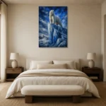 Premium Wall Art Dikey Html Edition – BEDROOMNW02175 showcased in an elegant minimalist interior