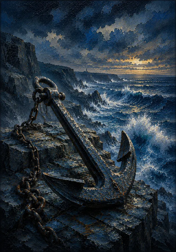 Anchor Legacy Male Bedroom Artwork Midnight Navy Luxe Art Print