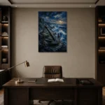 Premium Wall Art Dikey Html Edition – BEDROOMNW02176 displayed in a contemporary gallery-inspired room