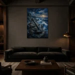 Premium Wall Art Dikey Html Edition – BEDROOMNW02176 shown in a warm modern interior