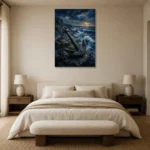 Premium Wall Art Dikey Html Edition – BEDROOMNW02176 showcased in an elegant minimalist interior