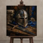 Premium Wall Art Kare Html Edition – BEDROOMNW02179 displayed on a studio easel