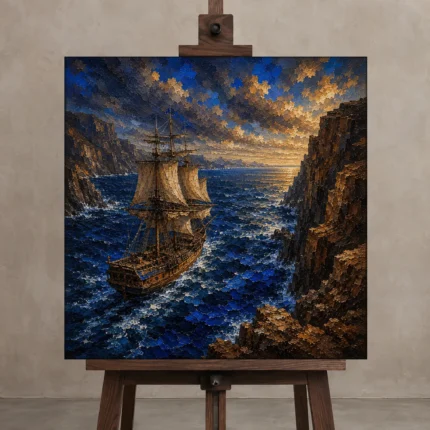 Premium Wall Art Kare Html Edition – BEDROOMNW02180 displayed on a studio easel