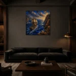 Premium Wall Art Kare Html Edition – BEDROOMNW02180 shown in a warm modern interior