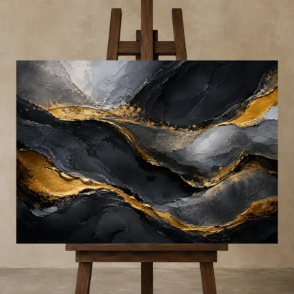 Premium Wall Art Yatay Html Edition – BLACKGOLDNW2001 displayed on a studio easel