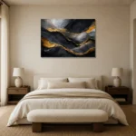 Premium Wall Art Yatay Html Edition – BLACKGOLDNW2001 showcased in an elegant minimalist interior