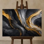 Premium Wall Art Yatay Html Edition – BLACKGOLDNW2002 displayed on a studio easel