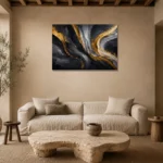 Premium Wall Art Yatay Html Edition – BLACKGOLDNW2002 presented in a sophisticated home setting
