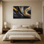 Premium Wall Art Yatay Html Edition – BLACKGOLDNW2002 showcased in an elegant minimalist interior