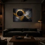 Premium Wall Art Yatay Html Edition – BLACKGOLDNW2003 shown in a warm modern interior