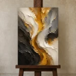 Premium Wall Art Dikey Html Edition – BLACKGOLDNW2004 displayed on a studio easel