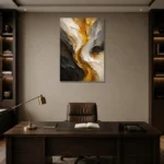 Premium Wall Art Dikey Html Edition – BLACKGOLDNW2004 displayed in a contemporary gallery-inspired room