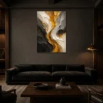 Premium Wall Art Dikey Html Edition – BLACKGOLDNW2004 shown in a warm modern interior