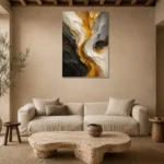 Premium Wall Art Dikey Html Edition – BLACKGOLDNW2004 presented in a sophisticated home setting