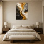 Premium Wall Art Dikey Html Edition – BLACKGOLDNW2004 showcased in an elegant minimalist interior
