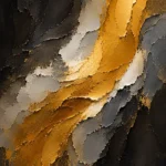 Antique gold luxe black white and gold abstract wall art print featuring a flowing golden veil with charcoal and ivory accents for elegant interiors