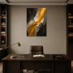 Premium Wall Art Dikey Html Edition – BLACKGOLDNW2006 displayed in a contemporary gallery-inspired room