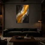 Premium Wall Art Dikey Html Edition – BLACKGOLDNW2006 shown in a warm modern interior