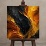 Premium Wall Art Kare Html Edition – BLACKGOLDNW2007 displayed on a studio easel
