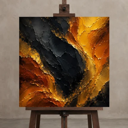 Premium Wall Art Kare Html Edition – BLACKGOLDNW2007 displayed on a studio easel