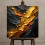 Premium Wall Art Kare Html Edition – BLACKGOLDNW2008 displayed on a studio easel